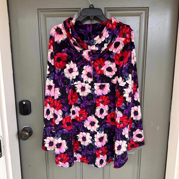LuLaRoe Amber Floral Pullover Hoodie 2XL - Picture 4 of 4
